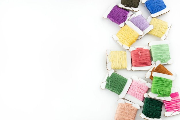 Colorful threads and needles